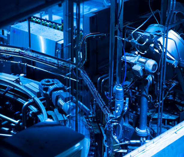 istock Modern boiler room equipment for heating system. Pipelines, water pump, valves, manometers. 800371948