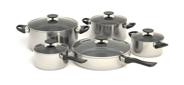istock Stainless steel pots and pans 800381772