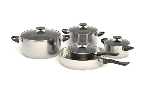 istock Stainless steel pots and pans 800381822