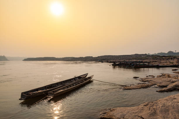 Local Taxi boats in Thailand stock photo