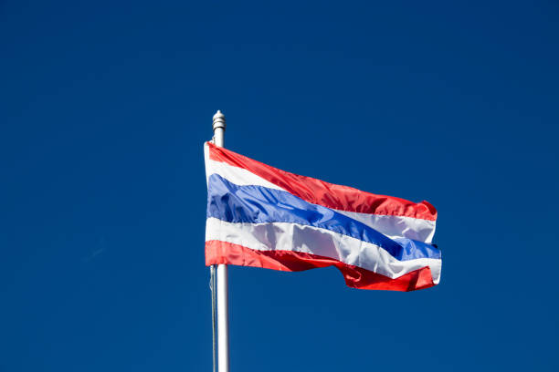 istock Thailand flag and blue sky 800391580