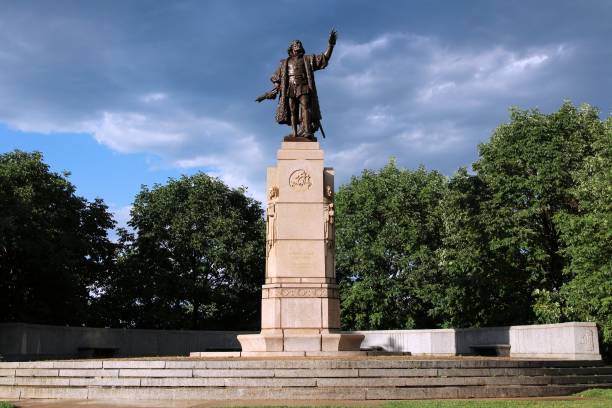 christopher columbus - grant park stok fotoğraflar ve resimler