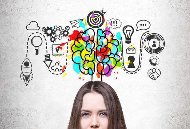 istock Young woman s head and start up idea 800407116