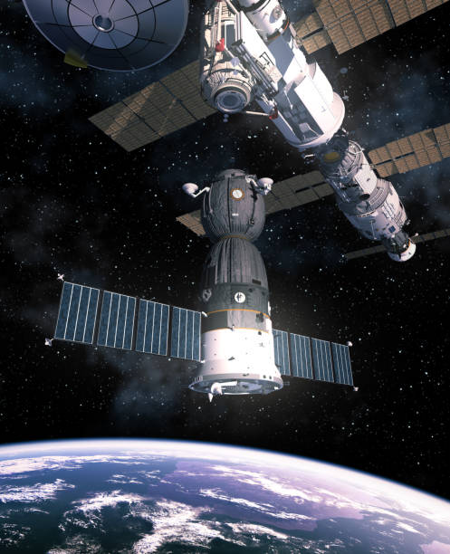 istock Spacecraft Is Preparing To Dock With International Space Station 800427378