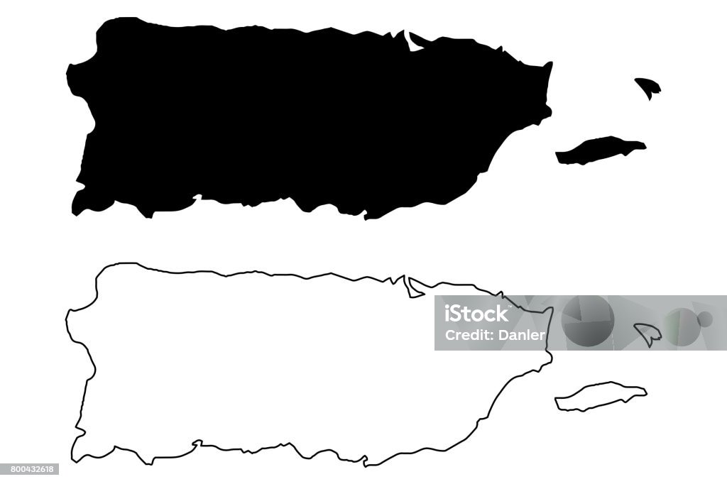 Perto Rico Vector Puerto Rico Map Vector Stock Illustration - Download Image Now - Puerto ...
