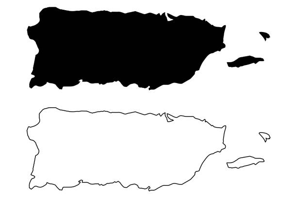 波多黎各地圖向量 - 波多黎各 幅插畫檔、美工圖案、卡通及圖標