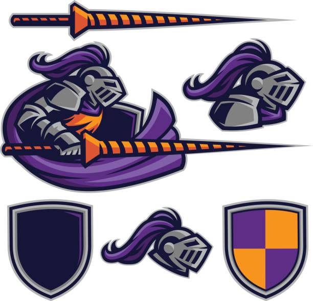 Knight sport kit This Knight sports kit is a great addition to any sport or team-based design. Created with all separate elements, this pack make customizing your design a snap. mascot stock illustrations