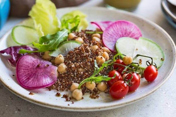 istock Red Quinoa with Chicpea and Radish salad 800434026