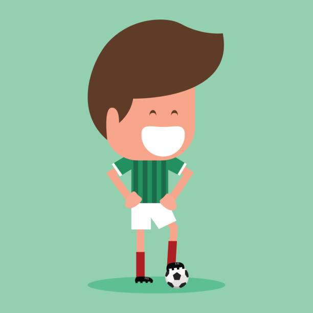  Ilustración de Personaje Del Jugador De Fútbol y más Vectores Libres de Derechos de Alegre