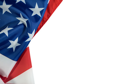 America flag with copyspace for your text or images and white background.
