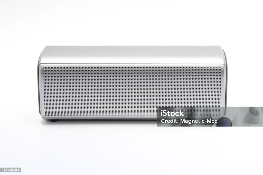 Wireless speaker on white background - The speaker technology Bluetooth Stock Photo