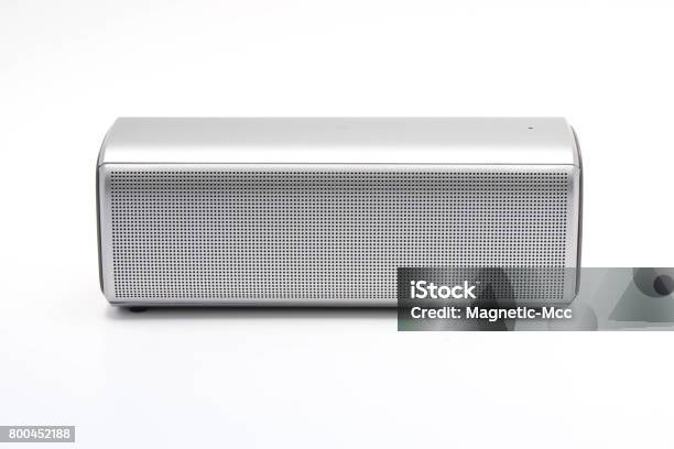 Wireless Speaker On White Background The Speaker Technology Stock Photo - Download Image Now