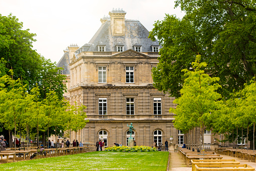 People at Jardin du Luxembourg garden in Paris