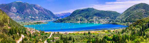 istock Panoramic of Nidri bay, beautiful Lefkada island. Greece 800461434