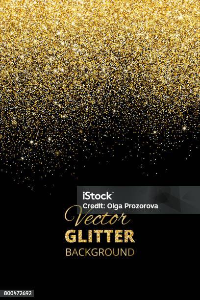 Vector Illustration Of Falling Glitter Confetti Golden Dust Fe Stock Illustration - Download Image Now