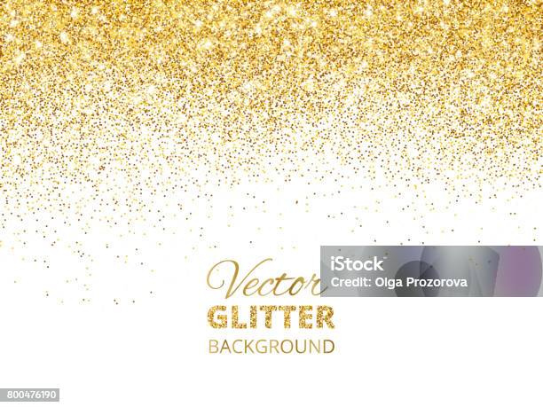 Vector Illustration Of Falling Glitter Confetti Golden Dust Fe Stock Illustration - Download Image Now