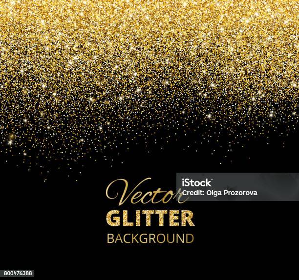 Vektorillustration Von Fallenden Glitter Konfetti Goldenen Staub Fe Stock Vektor Art und mehr Bilder von Flitter
