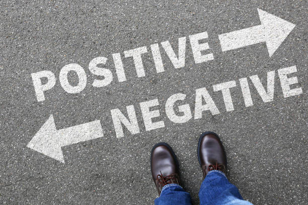 istock Negative positive thinking good bad thoughts attitude business concept 800476692