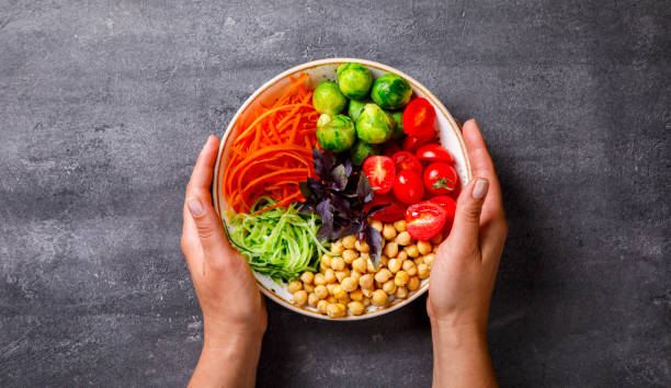 istock Raw mixed Vegetables and chickpeas.Vegetarian Buddha Bowl 800492508
