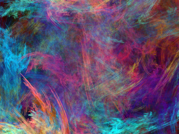 istock image of one Digital Fractal on Black Color 800496872