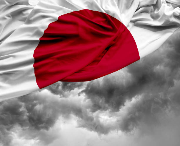 istock Japanese flag on a bad day 800545524