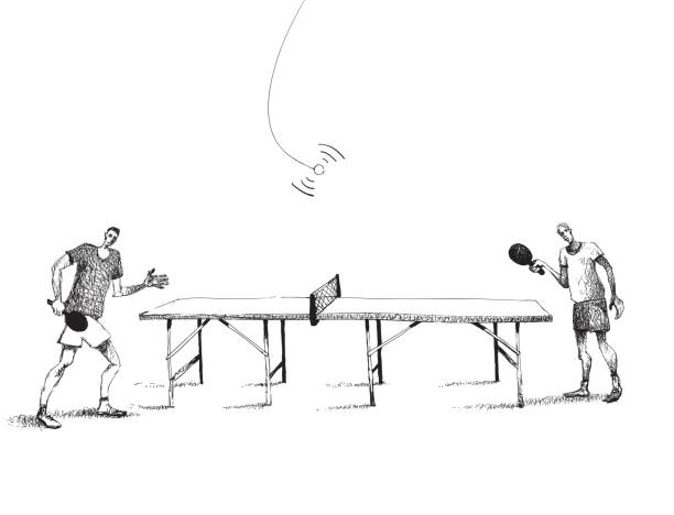 Winning game Ping pong ping pong table stock illustrations