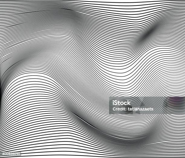 Vector Illustration Of Monohrome Striped Surface Abstract Background Stock Illustration - Download Image Now