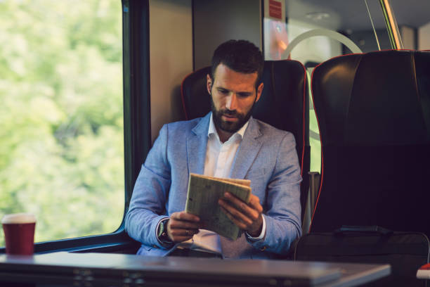 istock Businessman in the train 800845702