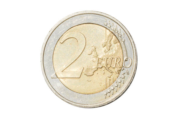 2 유로 동전 - crisis european union currency europe debt 뉴스 사진 이미지