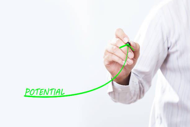 istock Businessman draw growing line symbolize growing potential 800863678
