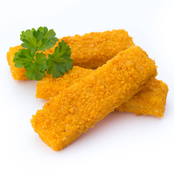 istock Fish fingers on the white background. 800866548
