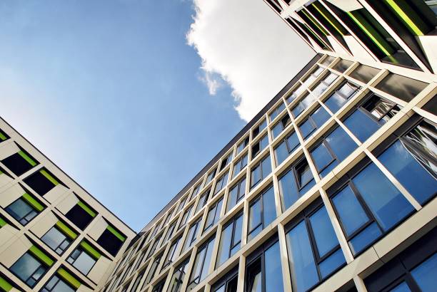 istock Modern building.Modern office building with facade of glass 800874042