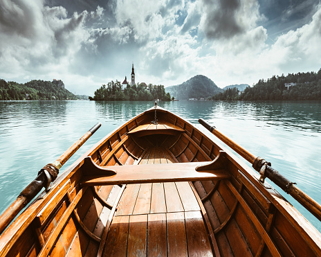 sailing on the bled lake in slovenia