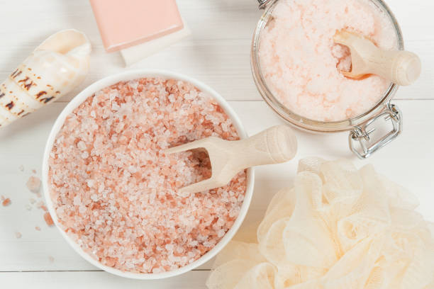 istock Handmade Sugar Peach Scrub With Argan Oil. Himalayan Salt. Toile 800908388