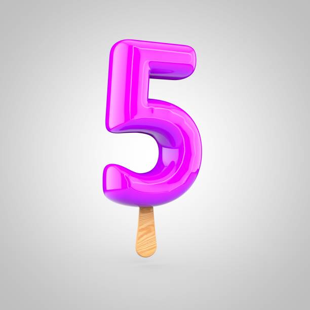istock Ice cream number 5 isolated on white background 800922482