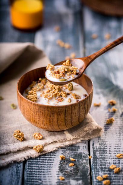 colazione d'avena - avena cereali da colazione foto e immagini stock