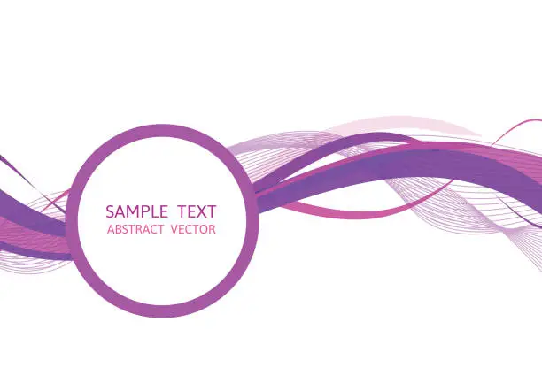Vector illustration of Purple wave abstract vector background Graphic Design with copy space