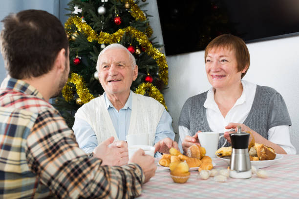 istock Family breakfast at Christmas table 800967198