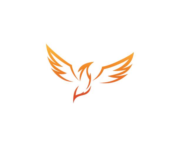 значок феникса - phoenix fire tattoo bird stock illustrations