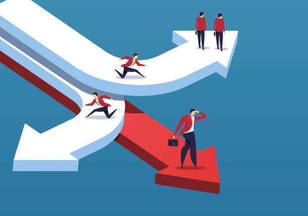 leader leader forked road illustrations stock illustrations