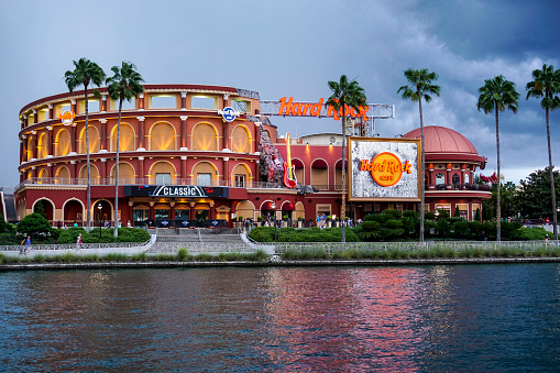 Hard Rock Cafe on June 21, 2017 in Orlando, Florida. Hard Rock Cafe is a rock 'n' roll theme restaurant located in Universal CityWalk.