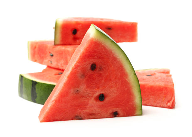 istock Sliced of watermelon isolated on the white 801011318
