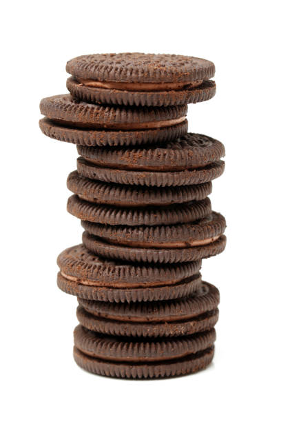 istock brown chocolate cookies on a white background 801011862