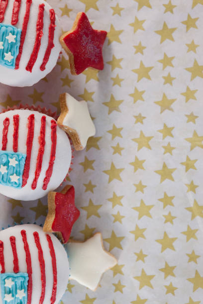 istock Close-up of decorated cupcakes arranged on table 801030260