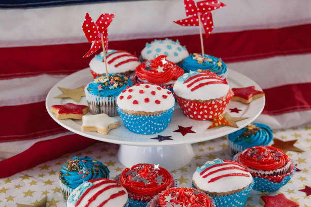 istock Close-up of decorated cupcakes 801030282