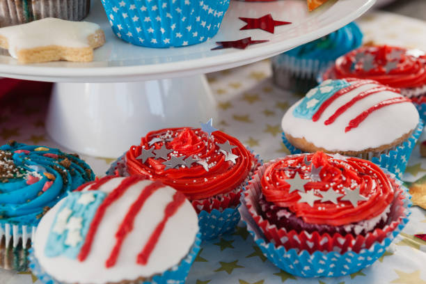 istock Close-up of decorated cupcakes 801030300
