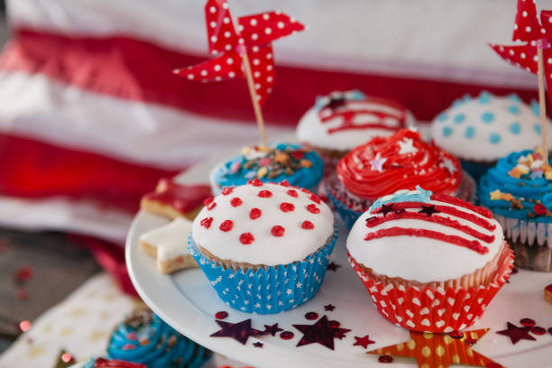 istock Close-up of decorated cupcakes 801030310