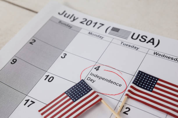 istock American flags with fourth of july calendar 801041180