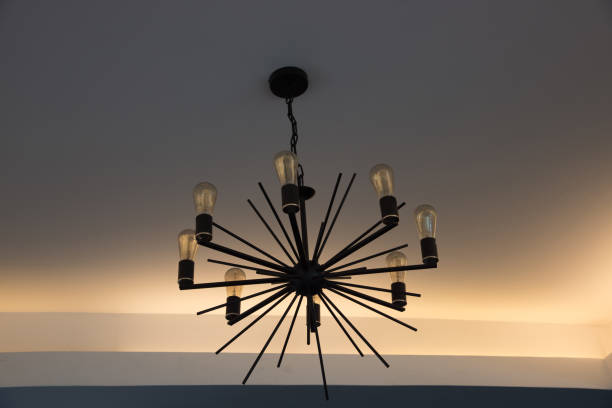 istock Modern chandelier lamp  hanging on the ceiling 801048696