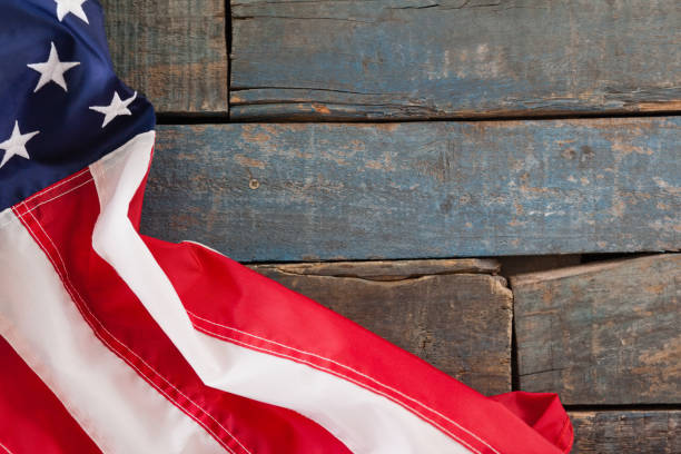 istock American flag on a wooden table 801048754